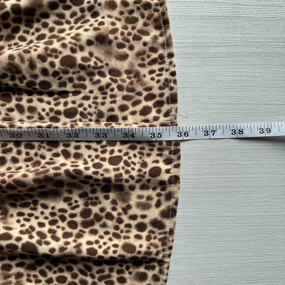 A NEW DAY V Neck Mini Dress XS Leopard Short‎ Sleeve Ruffle Hem Slip On Casual - Picture 6 of 11